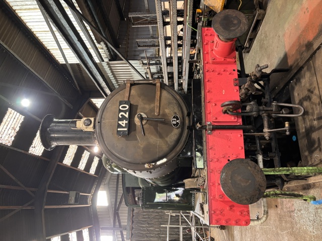 GWR 0-4-2T 1420 in SDRE workshop