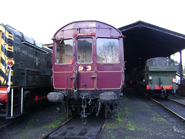 Steam Rail Motor No93 on shed at Bfl